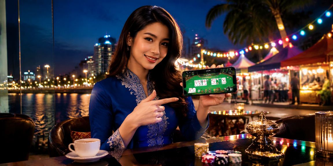 Pemain VIP dari Kuantan bermain baccarat dengan baju kurung dalam suasana kasino eksklusif mbi33